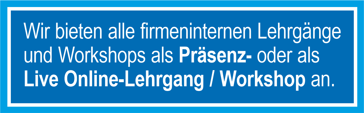 Seminare als Präsenz- oder Live Online-Seminar